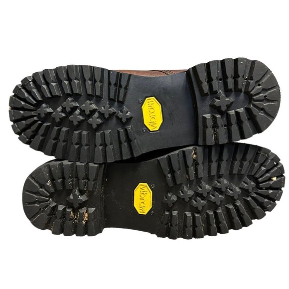 Chippewa Brown Leather Lace Up Vibram Sole Work Boot Shoes Mens Size 8 M Casual - Picture 12 of 16